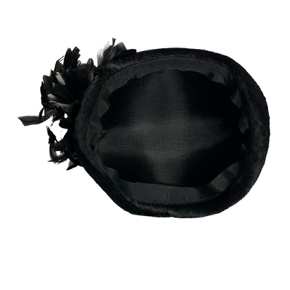 Ladies Vintage Feathered Fascinator Hat Black - Picture 10 of 10